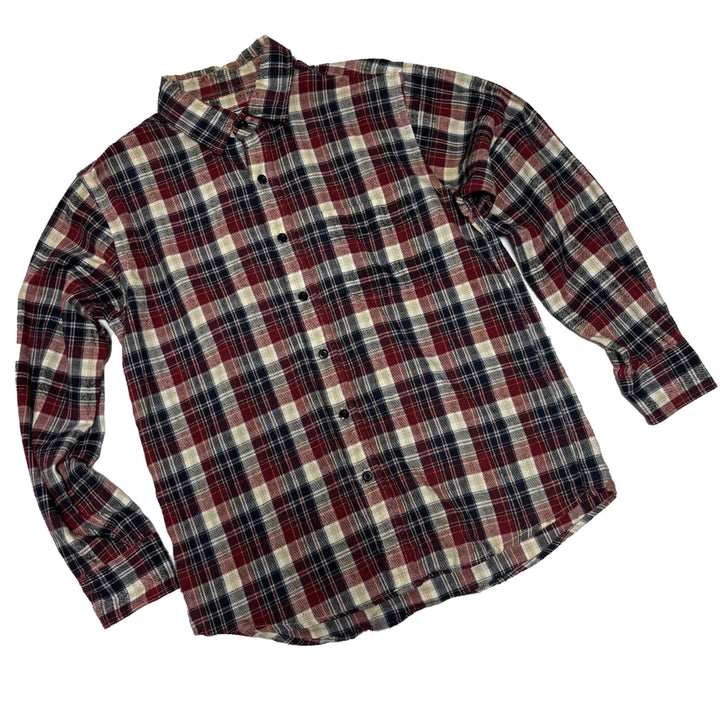[BUNJANG] Lalph Evans Burgundy Multi Check Flannel Shirt / 랄프 에반스(Lalph Evans) 버건디 멀티 체크 플란넬 셔츠