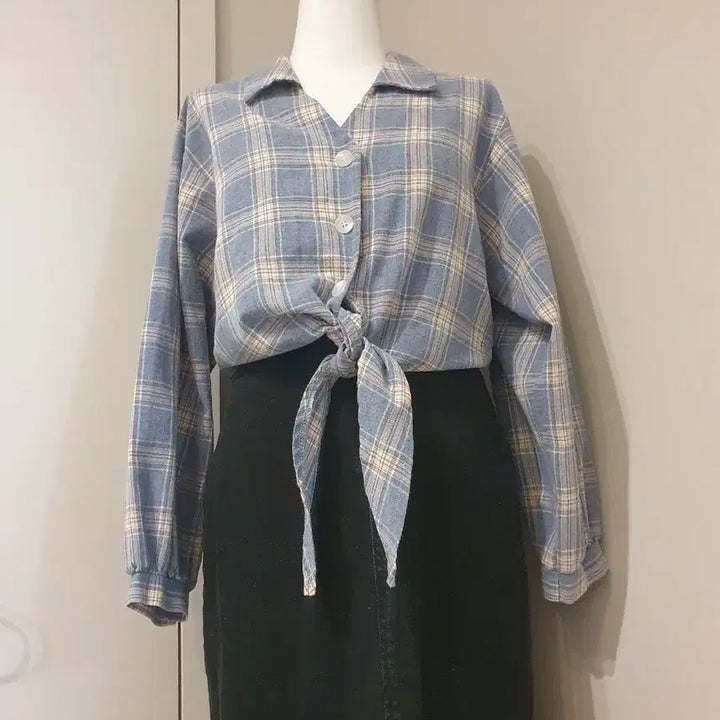 [BUNJANG] 8 Seconds Blue Checkered Shirt / 8세컨즈 블루 체크 남방 셔츠 F