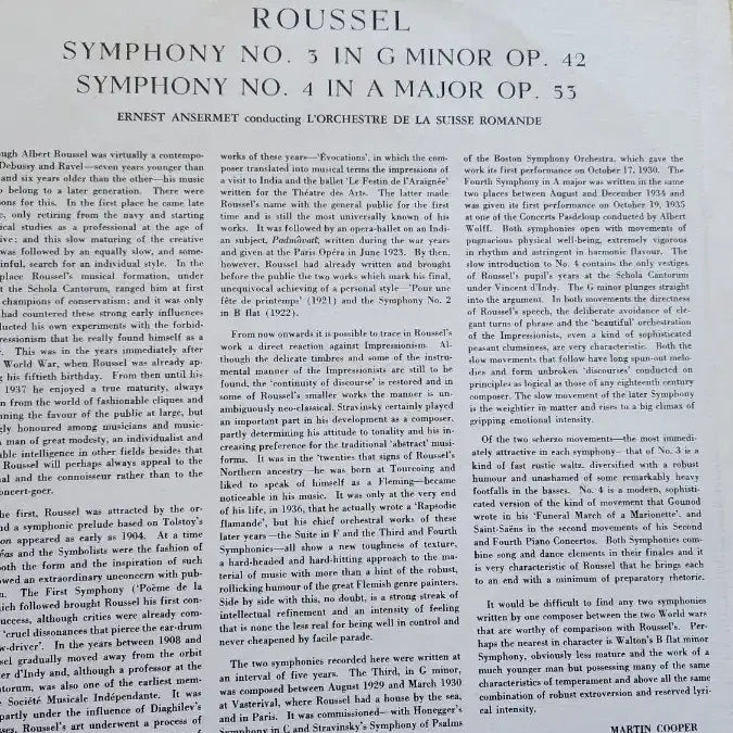 [BUNJANG] London Russell Symphony No. 3/4 LP Record / 런던 루셀 교향곡 3번/4번 LP 음반