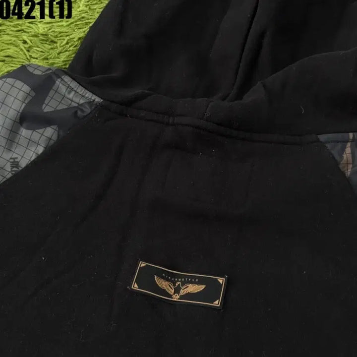[BUNJANG] HKR Hikaru Camouflage Pattern Hooded T-shirt XL / HKR 히카루 보드복 블랙 카모플라쥬 후드티 XL