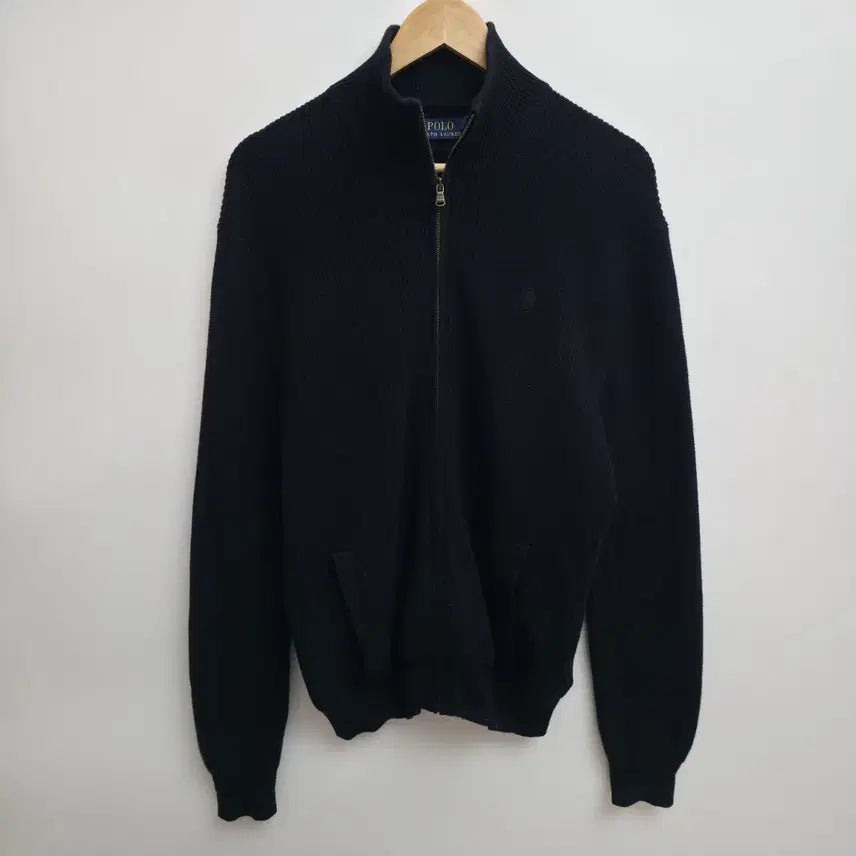 [BUNJANG] Polo Ralph Lauren Black Knit Zip-Up Cardigan / [M] 폴로 랄프로렌 블랙 니트 집업 가디건