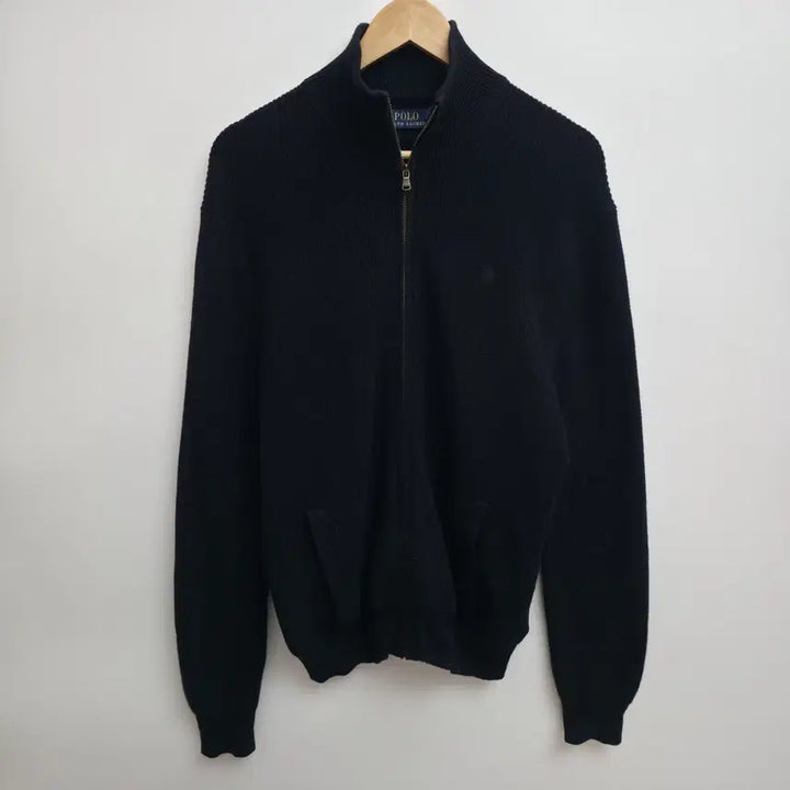 [BUNJANG] Polo Ralph Lauren Black Knit Zip-Up Cardigan / [M] 폴로 랄프로렌 블랙 니트 집업 가디건