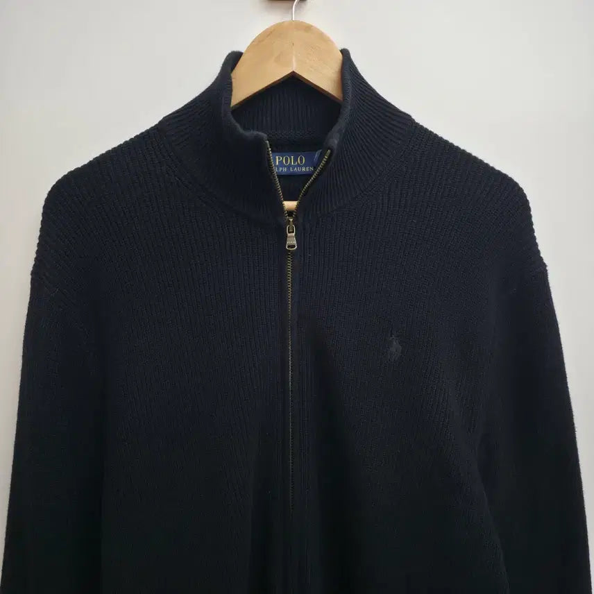 [BUNJANG] Polo Ralph Lauren Black Knit Zip-Up Cardigan / [M] 폴로 랄프로렌 블랙 니트 집업 가디건