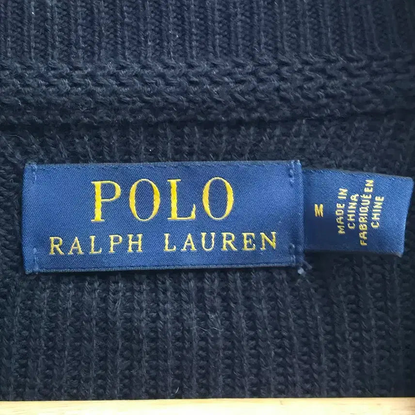 [BUNJANG] Polo Ralph Lauren Black Knit Zip-Up Cardigan / [M] 폴로 랄프로렌 블랙 니트 집업 가디건