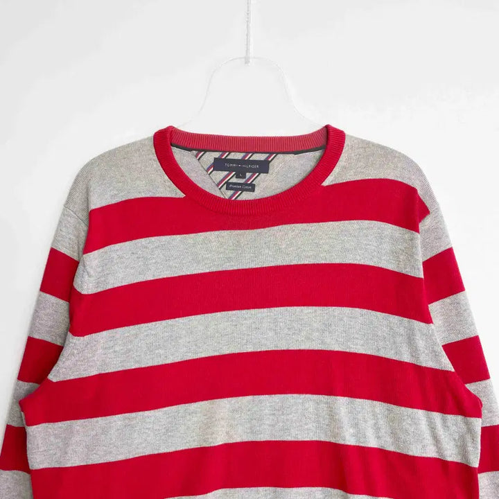 [BUNJANG] Tommy Hilfiger Stripe Crewneck Sweater XL / C1 타미힐피거 스트라이프 크루넥 스웨터 XL사이즈