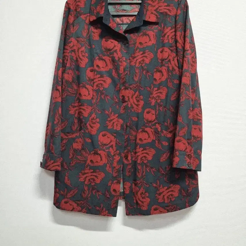 [BUNJANG] Pautre Rose Pattern Long Sleeve Shirt Jacket / 뽀뜨레 장미꽃무늬 긴팔 셔츠 자켓77