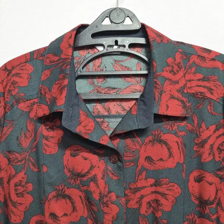 [BUNJANG] Pautre Rose Pattern Long Sleeve Shirt Jacket / 뽀뜨레 장미꽃무늬 긴팔 셔츠 자켓77