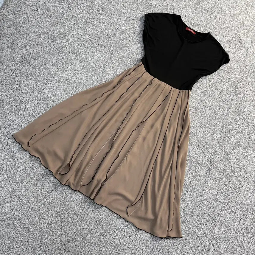 [BUNJANG] Max Mara Pleated Color Block Dress / 실측 막스마라 배색 플리츠 원피스 0420J