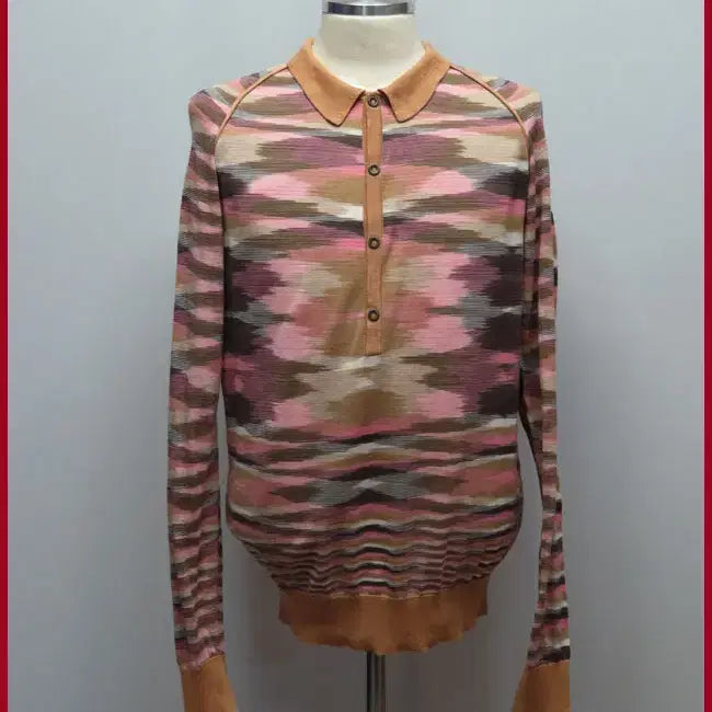 [BUNJANG] Missoni Beige Collar Knit Sweater (Size 90) / 미쏘니/베이지색 카라넥니트/90사이즈/따봉구제(G-14)