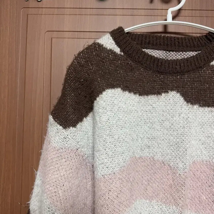 [BUNJANG] Pink Brown Knit Sweater / 에이블리 지그재그 무신사 빈티지 딸기초코 핑크 브라운 니트 스웨터