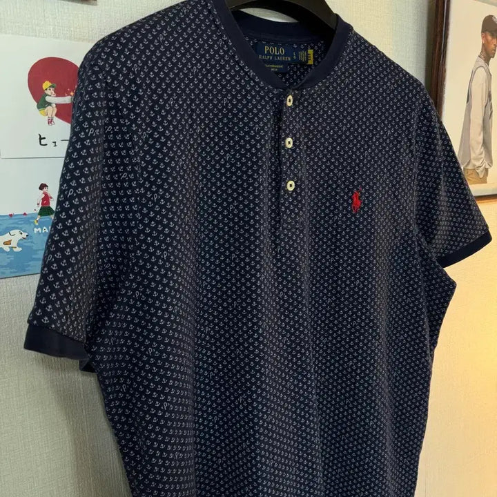 [SOLD OUT] [L]폴로 랄프로렌 앵커패턴 핸리넥 매쉬 반팔티셔츠