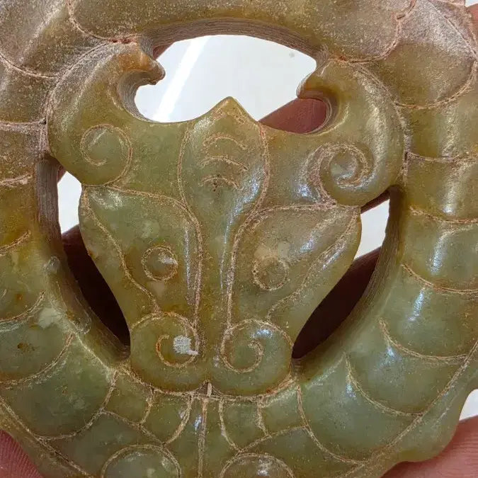 [BUNJANG] Unidentified Double Dragon and Chiwoo the Great Jadeite Ornament / 고옥에강옥 쌍용치우대왕