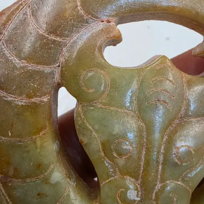 [BUNJANG] Unidentified Double Dragon and Chiwoo the Great Jadeite Ornament / 고옥에강옥 쌍용치우대왕