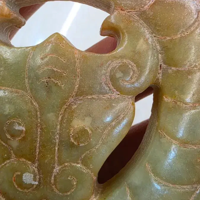 [BUNJANG] Unidentified Double Dragon and Chiwoo the Great Jadeite Ornament / 고옥에강옥 쌍용치우대왕