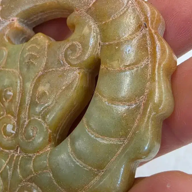 [BUNJANG] Unidentified Double Dragon and Chiwoo the Great Jadeite Ornament / 고옥에강옥 쌍용치우대왕
