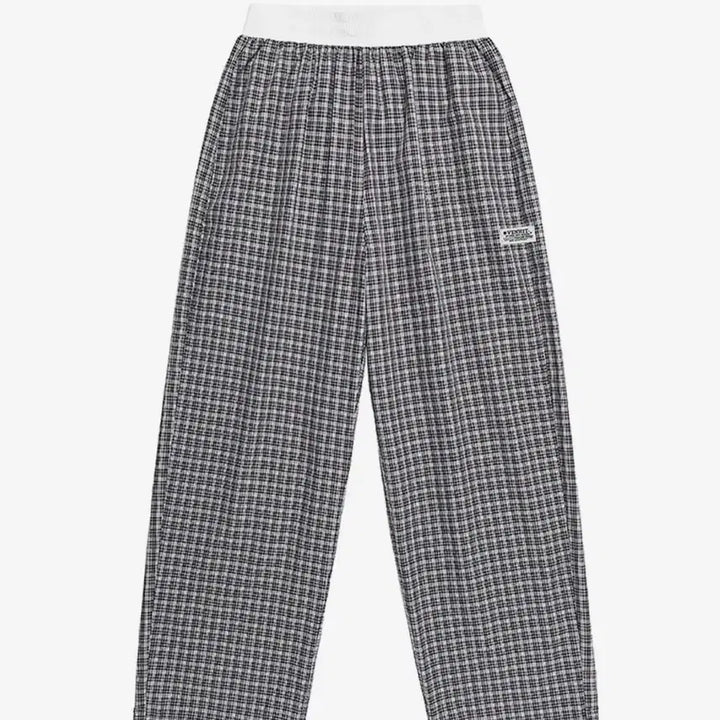 [BUNJANG] Benhit Checkered Curved Wide Pants / 벤힛 체크 커브드 와이드팬츠