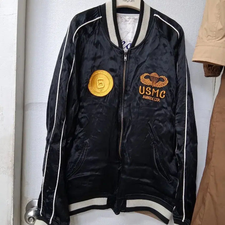 [SOLD OUT] AVIREX USMC 항공 점퍼 리브시블 블랙 XL