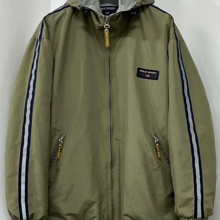 [BUNJANG] Polo Sport USA Spellout Back Logo Olive Windbreaker Jacket / 폴로 스포츠 USA 스펠아웃 백로고 올리브 윈드브레이커 자켓
