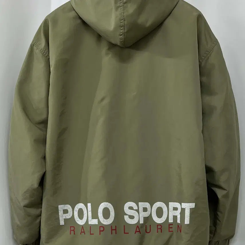 [BUNJANG] Polo Sport USA Spellout Back Logo Olive Windbreaker Jacket / 폴로 스포츠 USA 스펠아웃 백로고 올리브 윈드브레이커 자켓