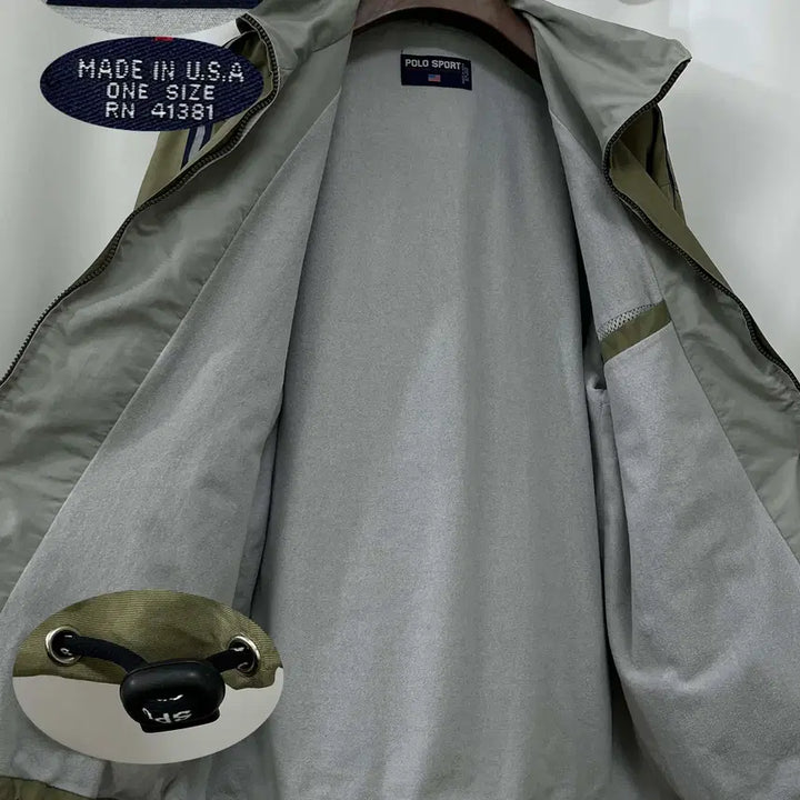 [BUNJANG] Polo Sport USA Spellout Back Logo Olive Windbreaker Jacket / 폴로 스포츠 USA 스펠아웃 백로고 올리브 윈드브레이커 자켓
