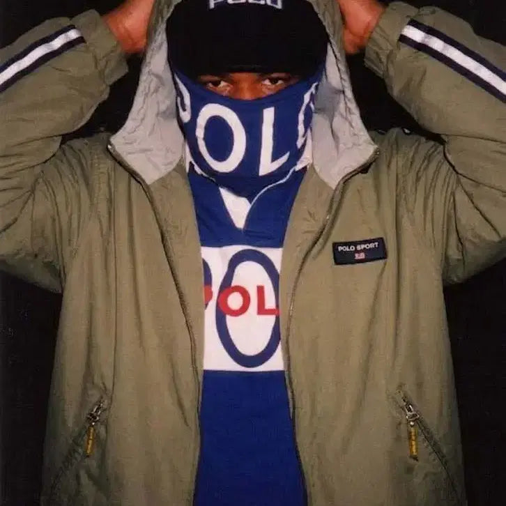[BUNJANG] Polo Sport USA Spellout Back Logo Olive Windbreaker Jacket / 폴로 스포츠 USA 스펠아웃 백로고 올리브 윈드브레이커 자켓