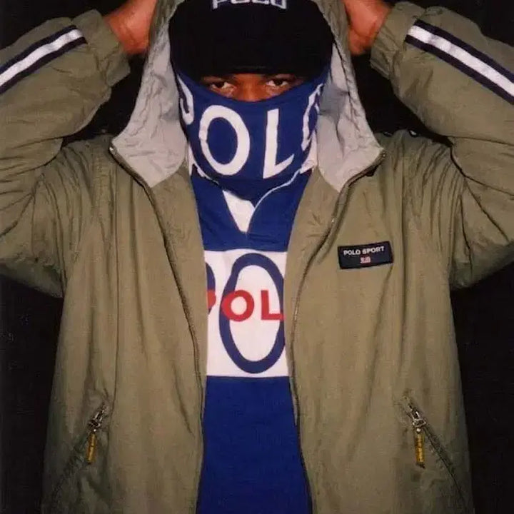 [BUNJANG] Polo Sport USA Spellout Back Logo Olive Windbreaker Jacket / 폴로 스포츠 USA 스펠아웃 백로고 올리브 윈드브레이커 자켓