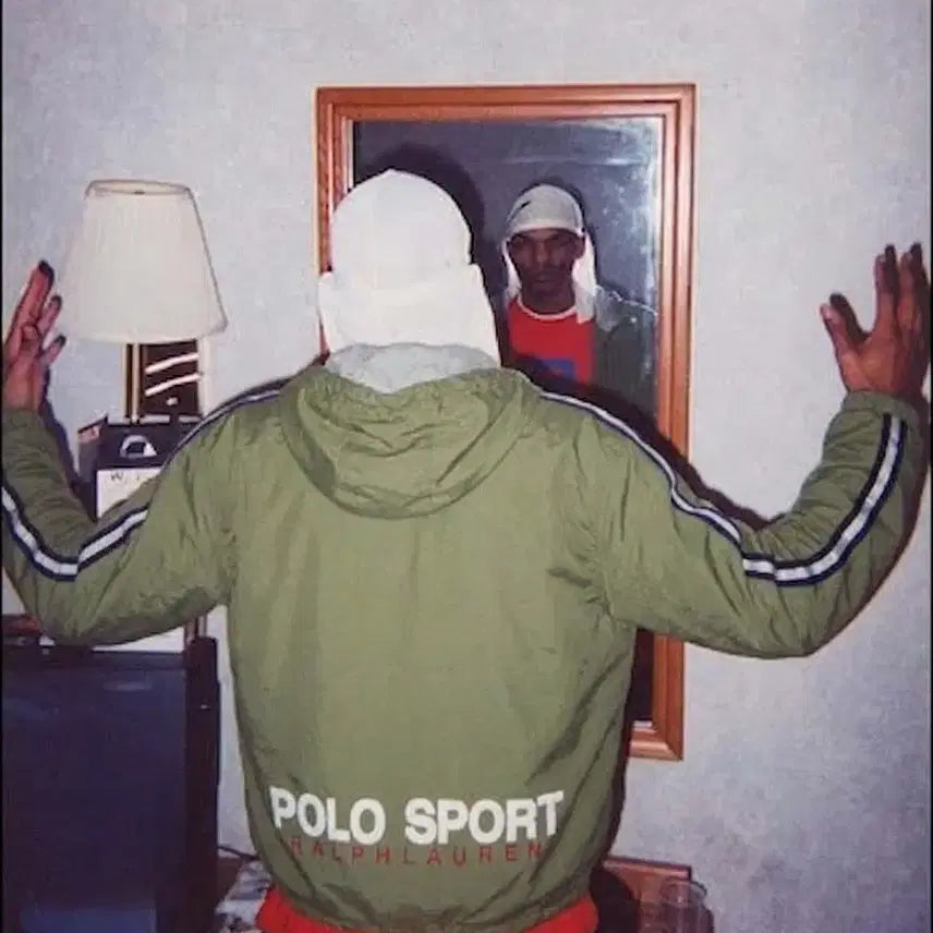 [BUNJANG] Polo Sport USA Spellout Back Logo Olive Windbreaker Jacket / 폴로 스포츠 USA 스펠아웃 백로고 올리브 윈드브레이커 자켓