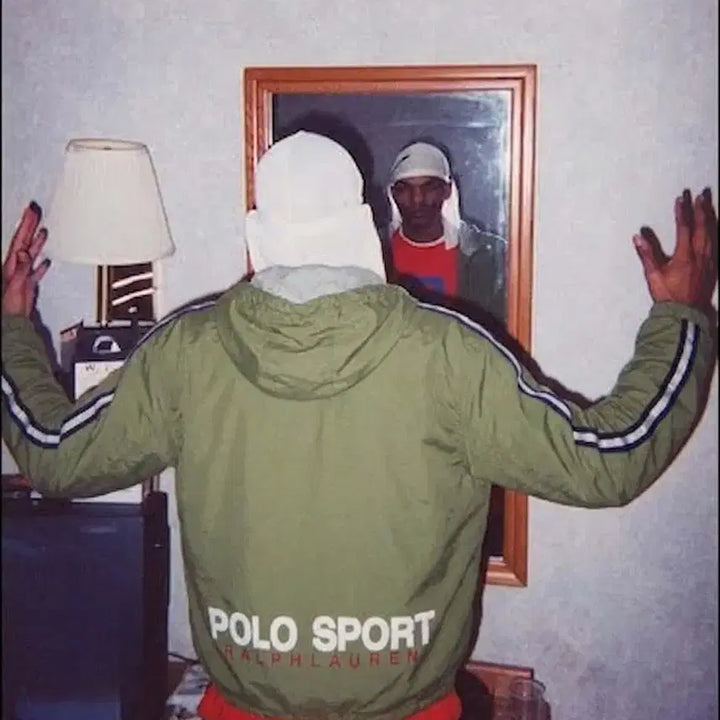 [BUNJANG] Polo Sport USA Spellout Back Logo Olive Windbreaker Jacket / 폴로 스포츠 USA 스펠아웃 백로고 올리브 윈드브레이커 자켓