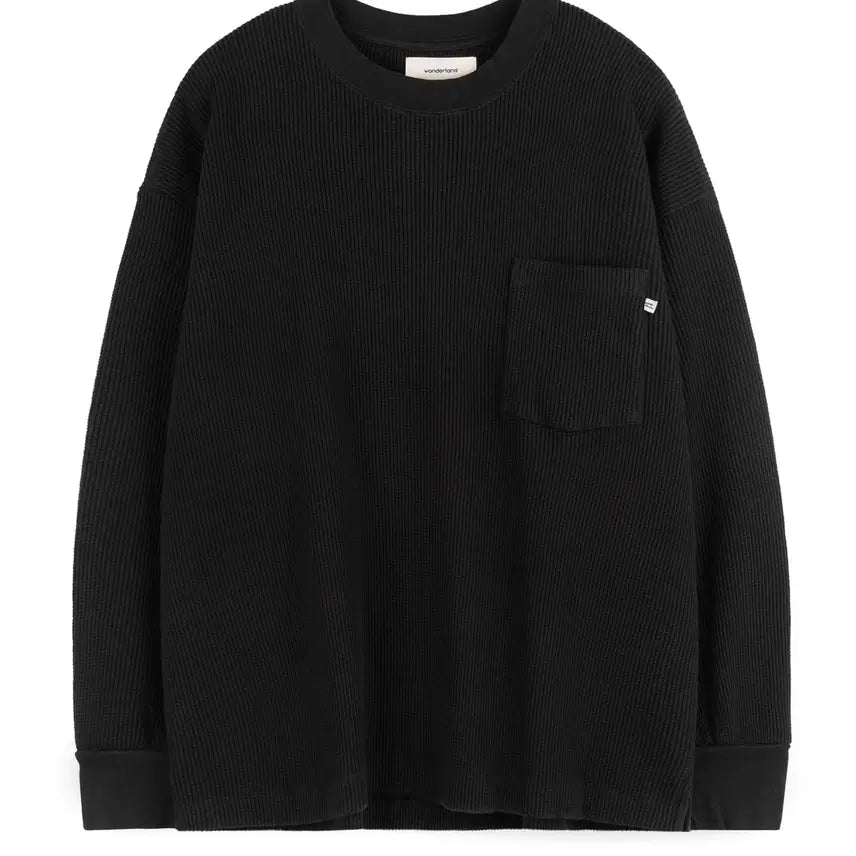 [BUNJANG] WONDERLAND WAFFLE L/S (BLACK) / WONDERLAND원더랜드 - WAFFLE L/S (BLACK)