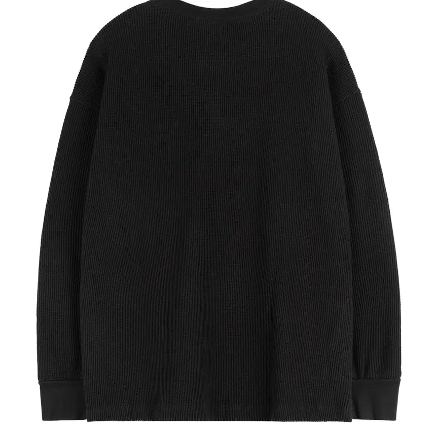 [BUNJANG] WONDERLAND WAFFLE L/S (BLACK) / WONDERLAND원더랜드 - WAFFLE L/S (BLACK)