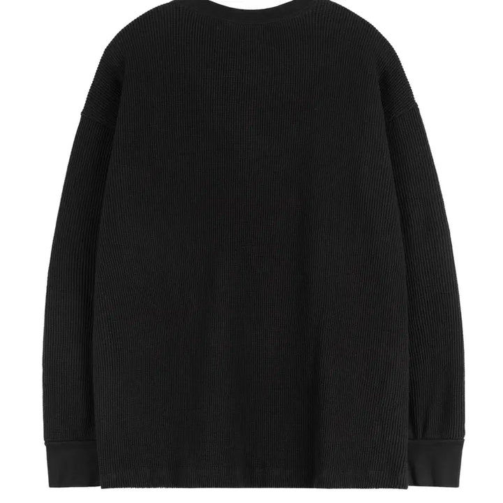 [BUNJANG] WONDERLAND WAFFLE L/S (BLACK) / WONDERLAND원더랜드 - WAFFLE L/S (BLACK)