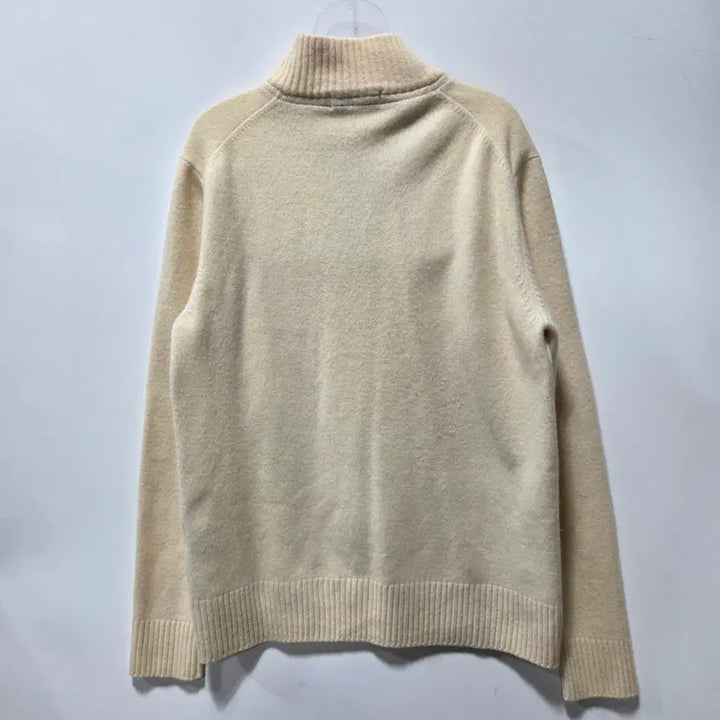 [BUNJANG] Beanpole Ivory Logo Half-Zip Knit Sweater / 빈폴 아이보리 로고 모 반집업 니트 95 26042108