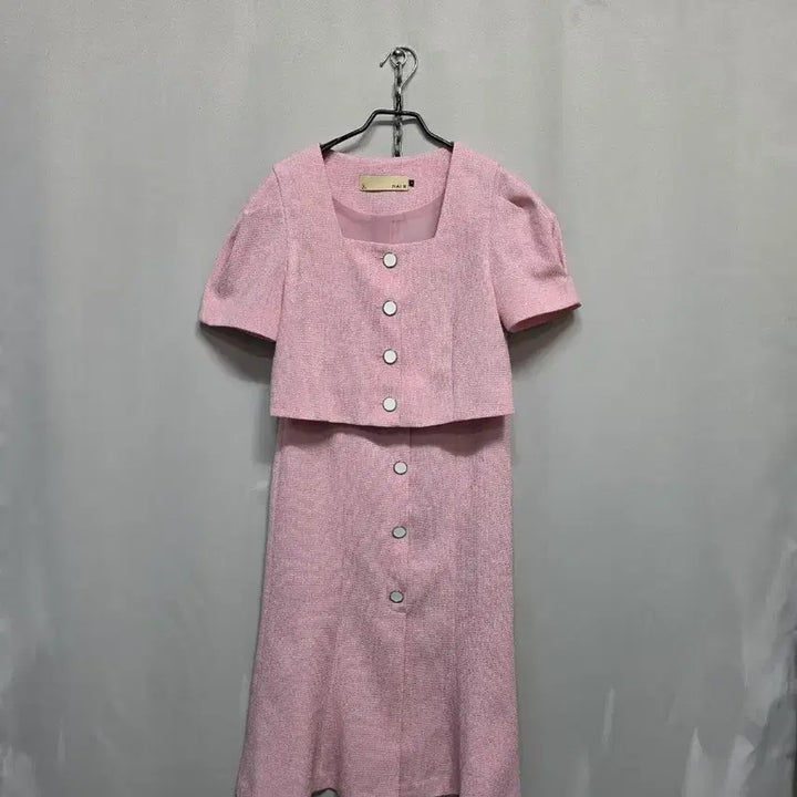 [BUNJANG] NAIN Pink Tweed Two-Piece Set / NAIN 핑크 트위드 반팔 투피스