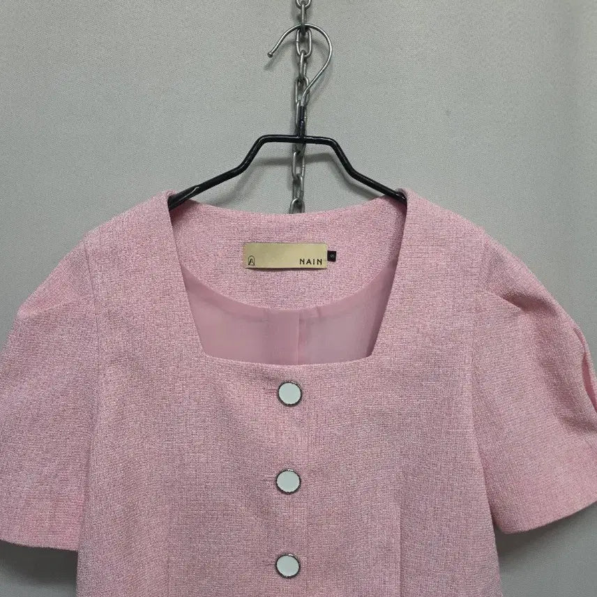 [BUNJANG] NAIN Pink Tweed Two-Piece Set / NAIN 핑크 트위드 반팔 투피스
