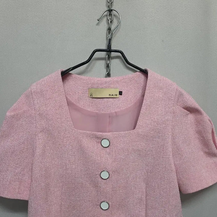 [BUNJANG] NAIN Pink Tweed Two-Piece Set / NAIN 핑크 트위드 반팔 투피스