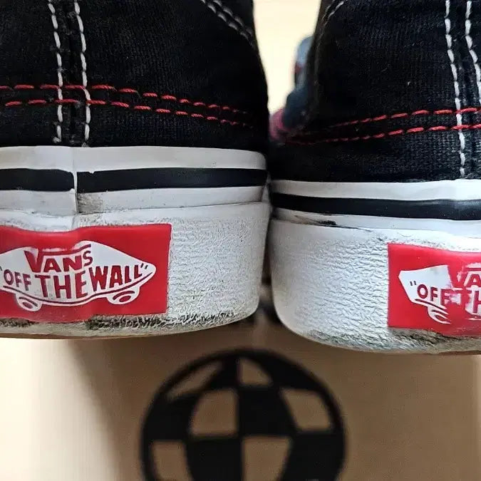 [BUNJANG] Vans Black Canvas Checkered Sneakers / 반스 블랙 캔버스 스니커즈 체커보드
