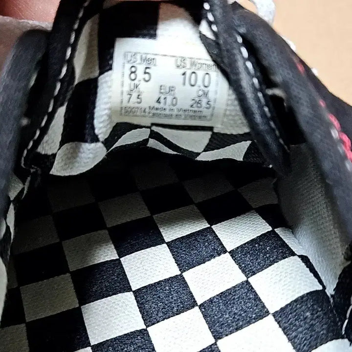 [BUNJANG] Vans Black Canvas Checkered Sneakers / 반스 블랙 캔버스 스니커즈 체커보드