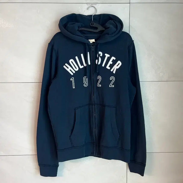 [BUNJANG] Hollister Spell Logo Navy Hoodie Zip-up [M] / 홀리스터 스펠로고 네이비 후드집업 [M]