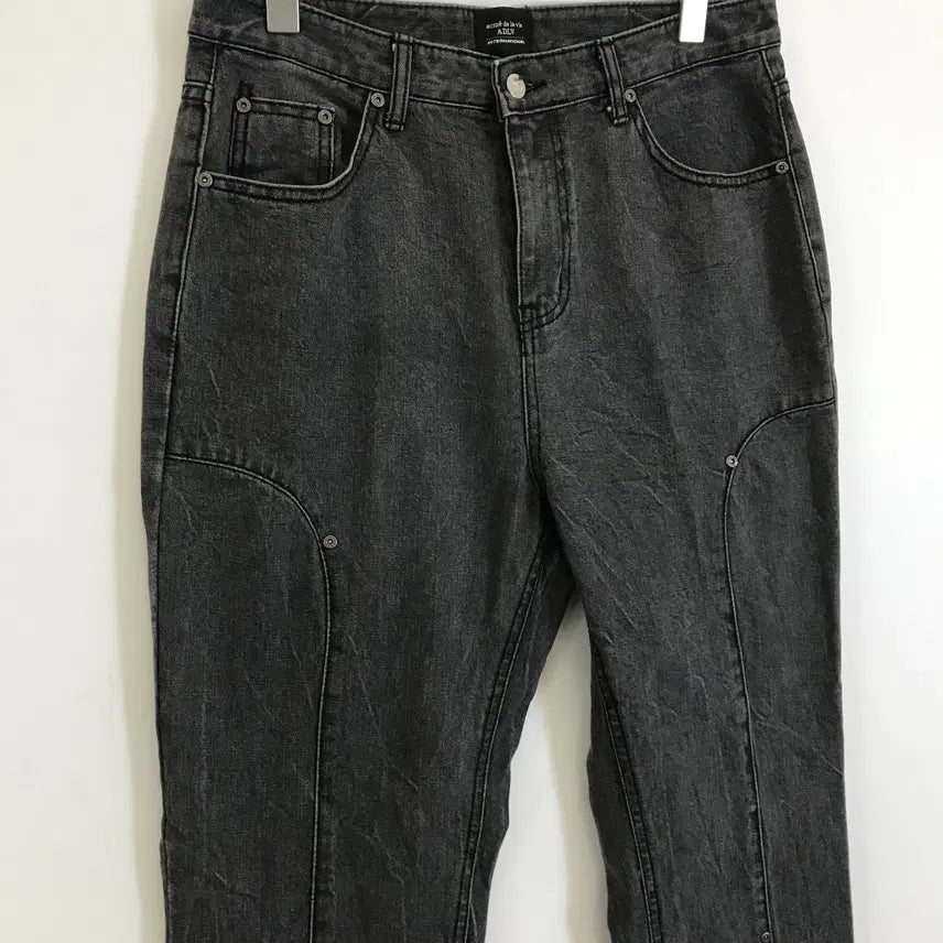 [BUNJANG] ADLV Double Knee Black Denim Jeans / 아크메드라비 ADLV 더블니 흑청 [32]