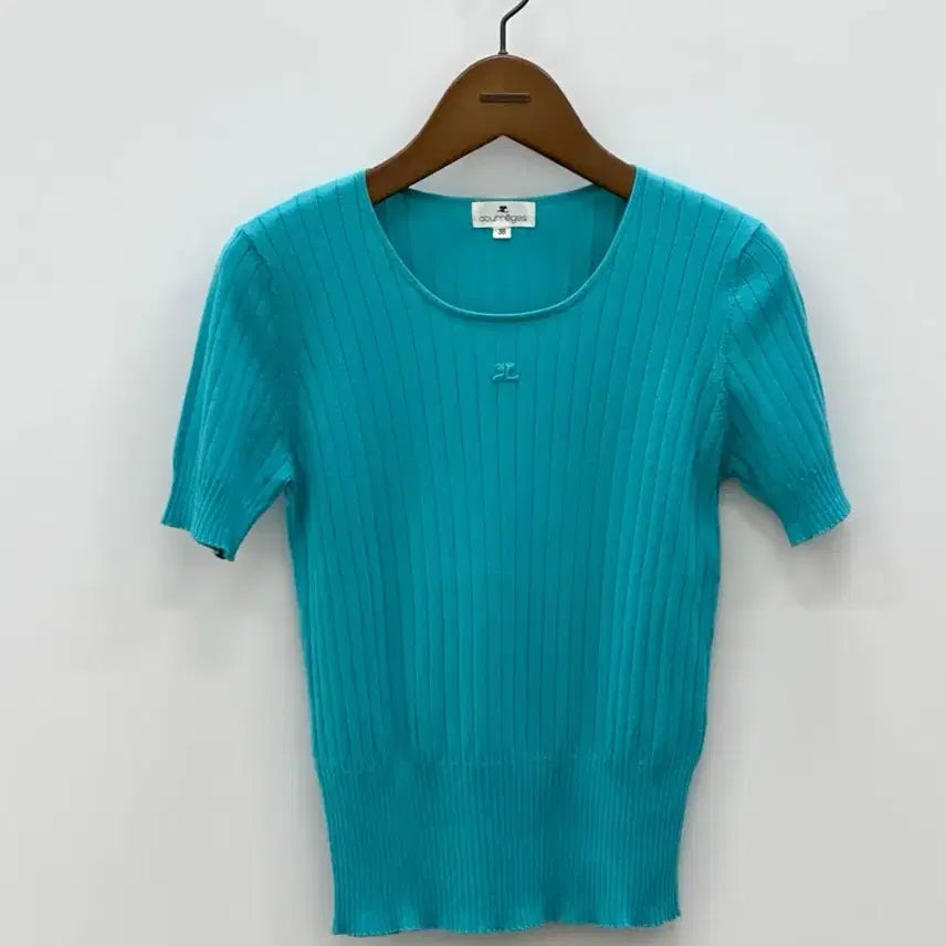 [SOLD OUT] courreges / 꾸레쥬 터키 코튼 반팔 니트 탑