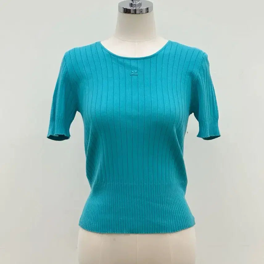 [SOLD OUT] courreges / 꾸레쥬 터키 코튼 반팔 니트 탑