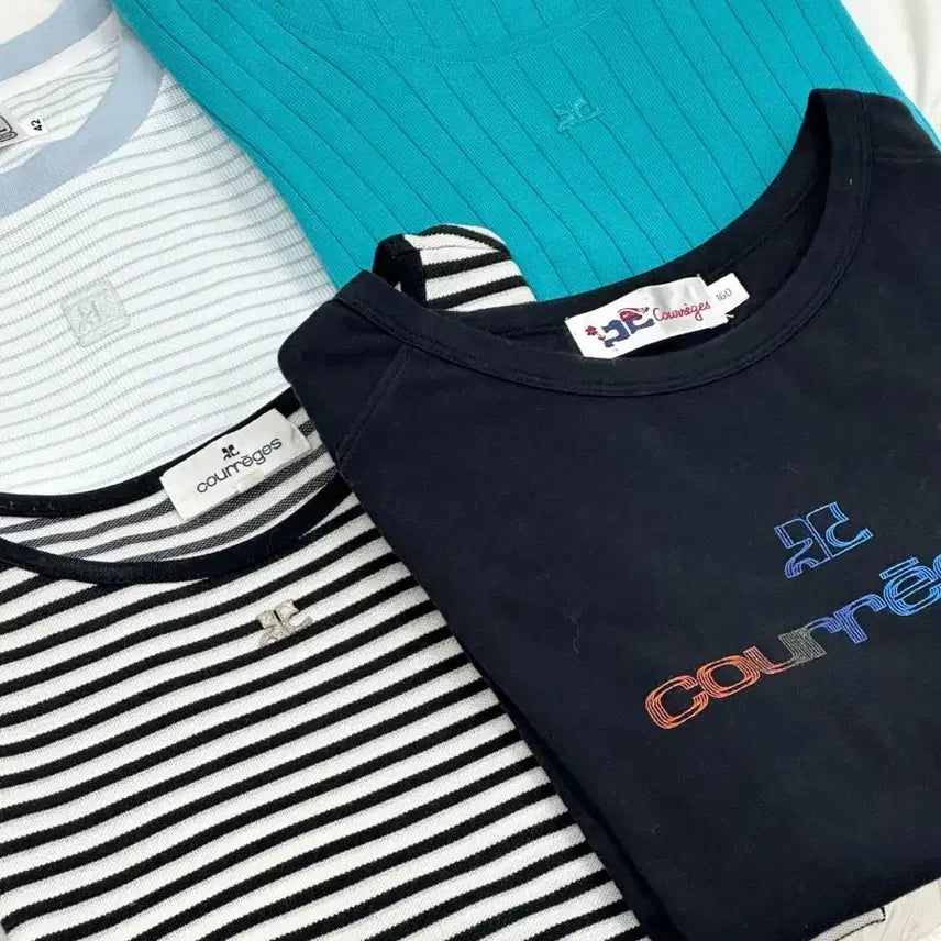 [SOLD OUT] courreges / 꾸레쥬 터키 코튼 반팔 니트 탑