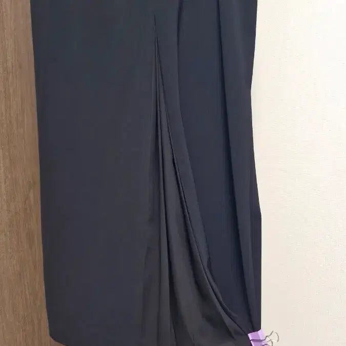 [BUNJANG] KUGO Black Polyester Spandex Long Skirt Pants / 구호KUGO (64-92) 블랙폴리스판 롱치마바지