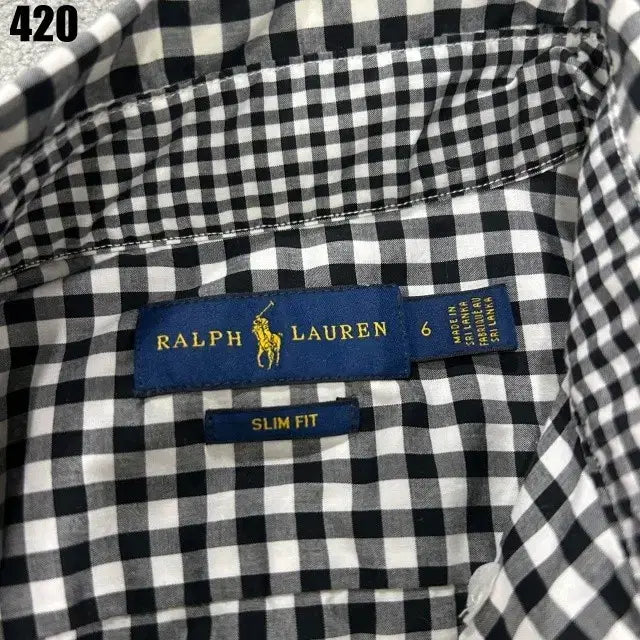 [BUNJANG] Polo Ralph Lauren Black White Gingham Check Shirt / 폴로 랄프로렌 블랙 화이트 깅엄체크 셔츠