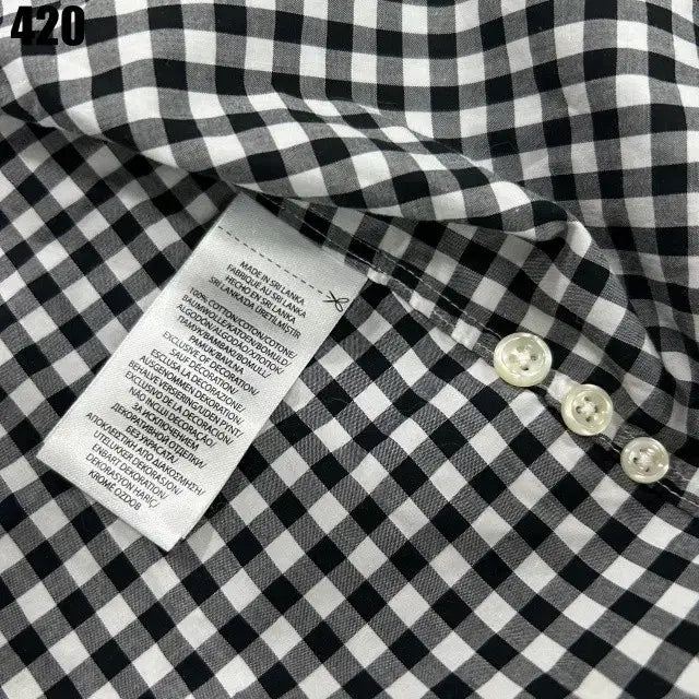 [BUNJANG] Polo Ralph Lauren Black White Gingham Check Shirt / 폴로 랄프로렌 블랙 화이트 깅엄체크 셔츠