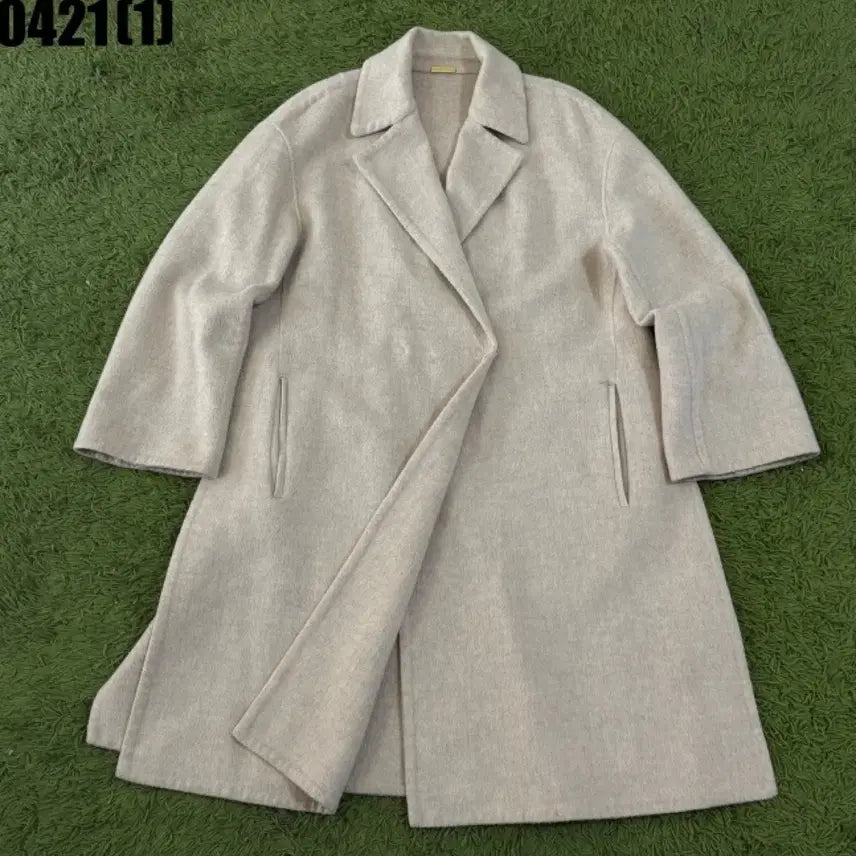 [BUNJANG] System Ivory Wool Long Coat L / 시스템 아이보리 울 롱 코트 L