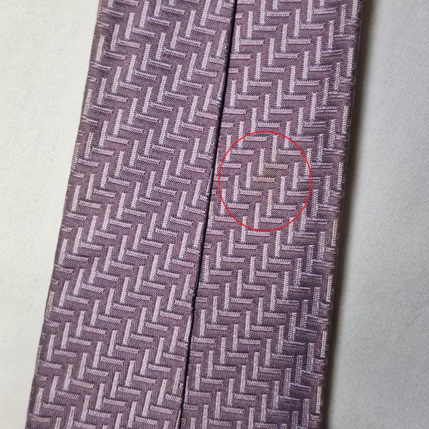 [BUNJANG] Hermès Lilac Geometric Silk Necktie / 에르메스 라일락 기하패턴 실크 넥타이