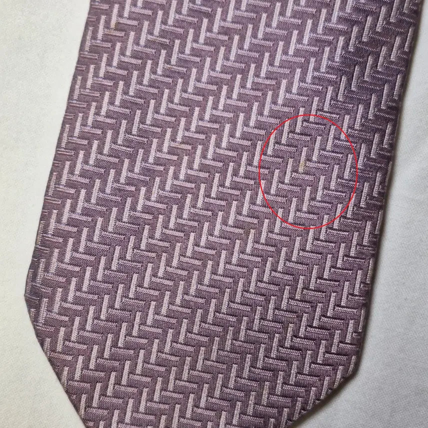 [BUNJANG] Hermès Lilac Geometric Silk Necktie / 에르메스 라일락 기하패턴 실크 넥타이