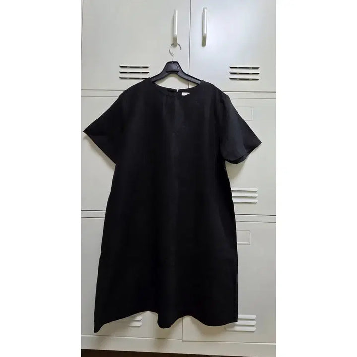 [BUNJANG] 45th Street Linen Short Sleeve Dress - Black, Free Size / 45번가 린넨 반팔 원피스 - 블랙,프리