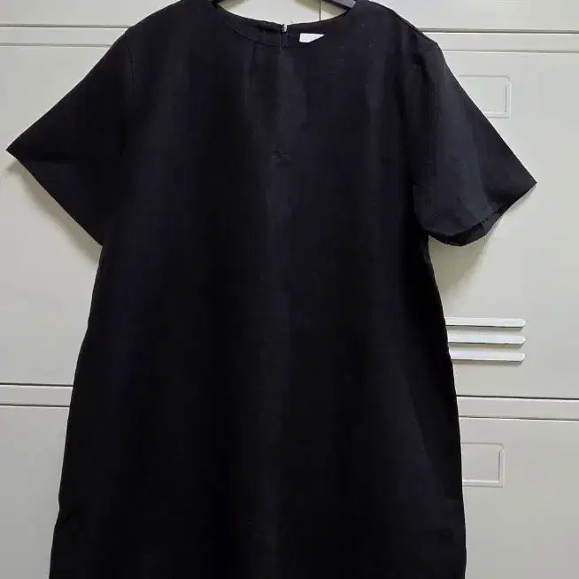 [BUNJANG] 45th Street Linen Short Sleeve Dress - Black, Free Size / 45번가 린넨 반팔 원피스 - 블랙,프리
